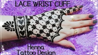 LACE WRIST CUFF HENNA TATTOO DESIGN // LACE GLOVES TATTOO // BRACELET TATTOO // SATISFYING VIDEO