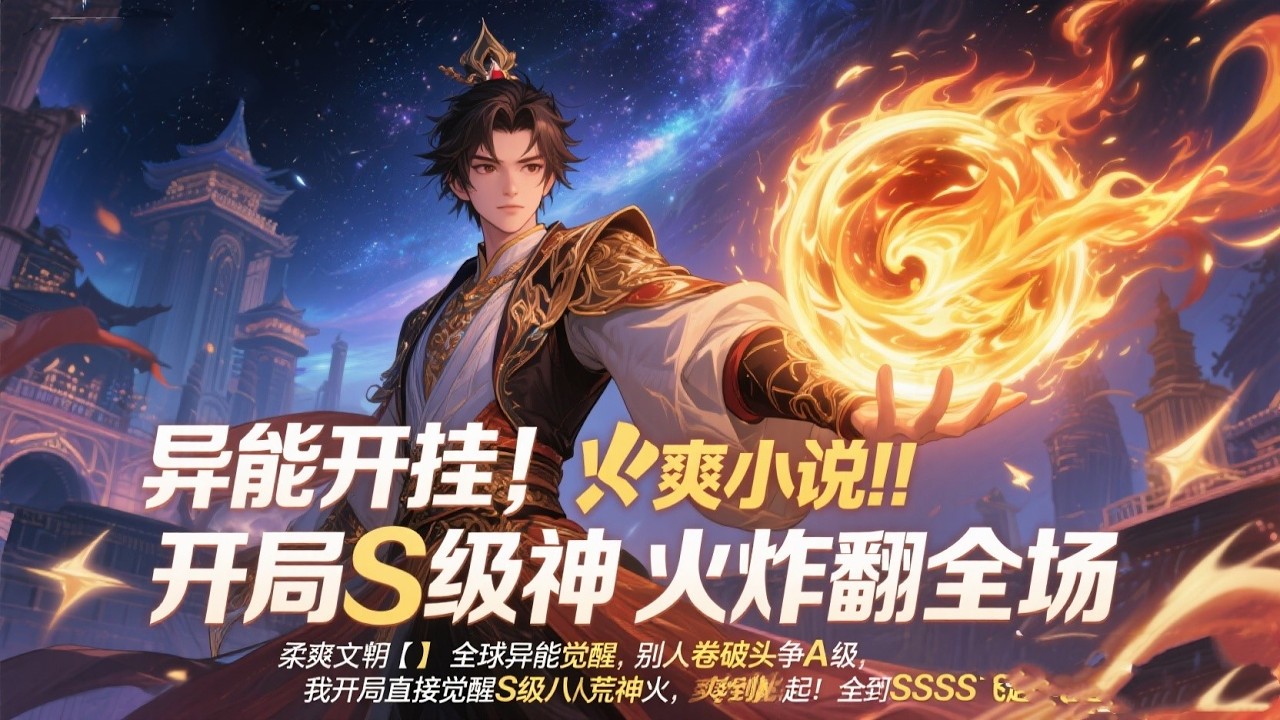 🔥爽文💥【异能开挂：开局S级神火炸翻全场】全球异能觉醒，别人卷破头争A级，我开局直接觉醒S级八荒神火，爽到飞起！后续更是一路开挂，接连解锁空间风暴、雷动八方等S级异能，还全升级到SSS级！