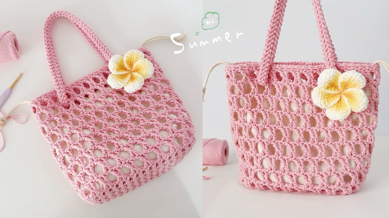 钩针手提包：可爱的针迹，晨雨过后的清新