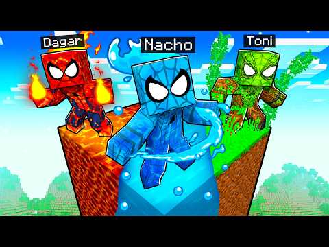 SPIDERMAN ELEMENTALES vs Batalla de ISLAS en Minecraft