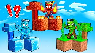 SPIDERMAN ELEMENTALES vs Batalla de ISLAS en Minecraft