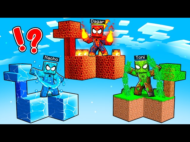 SPIDERMAN ELEMENTALES vs Batalla de ISLAS en Minecraft