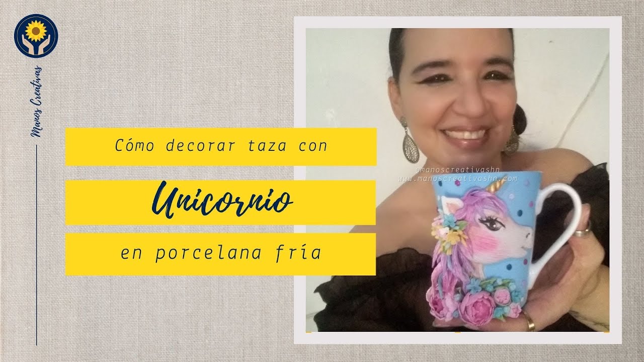 Cómo decorar taza con unicornio | Escuela Manos Creativas