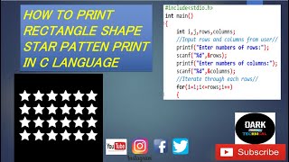 How to print rectangle shape start ||pattern  in c language||