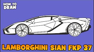 How to draw Lamborghini SIAN FKP 37 side view