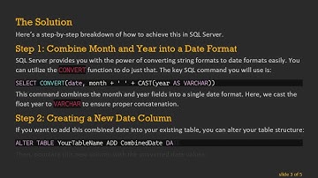 How to Combine and Convert nvarchar Month and Float Year Fields into a Date in SQL Server