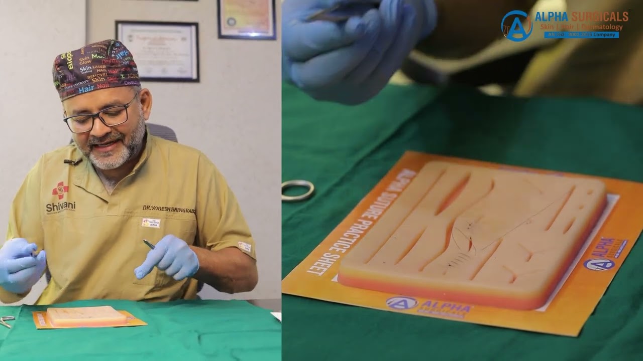 Running Continuous Suture In Dermatosurgery - Explained by Dr. Yogesh Bhingradia | Alpha Surgicals