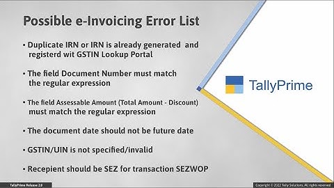 How to Resolve e-Invoicing Errors in TallyPrime | TallyHelp