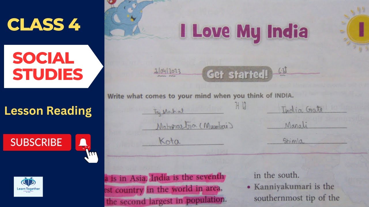 Social Studies || Class 4 || Chapter 1 || I Love My India - YouTube