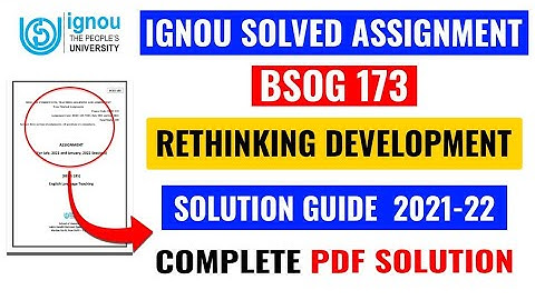 BSOG 173 Solved Assignment 2021-22 | BSOG 173 Solved Assignment 2021-22 in English Medium | BSOG 173