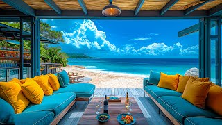 Tropical Bossa Nova Jazz - Music At An Outdoor Beach Bar Ambience And Soothing Sound Of Ocean Waves