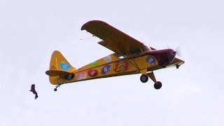 Crazy Pilot Stunt Plane 'Crashes' Melbourne Air Show  Jelly Belly Comedy Act