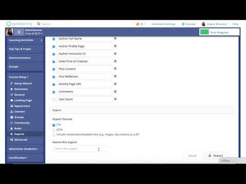 Export Feature on OpenLearning