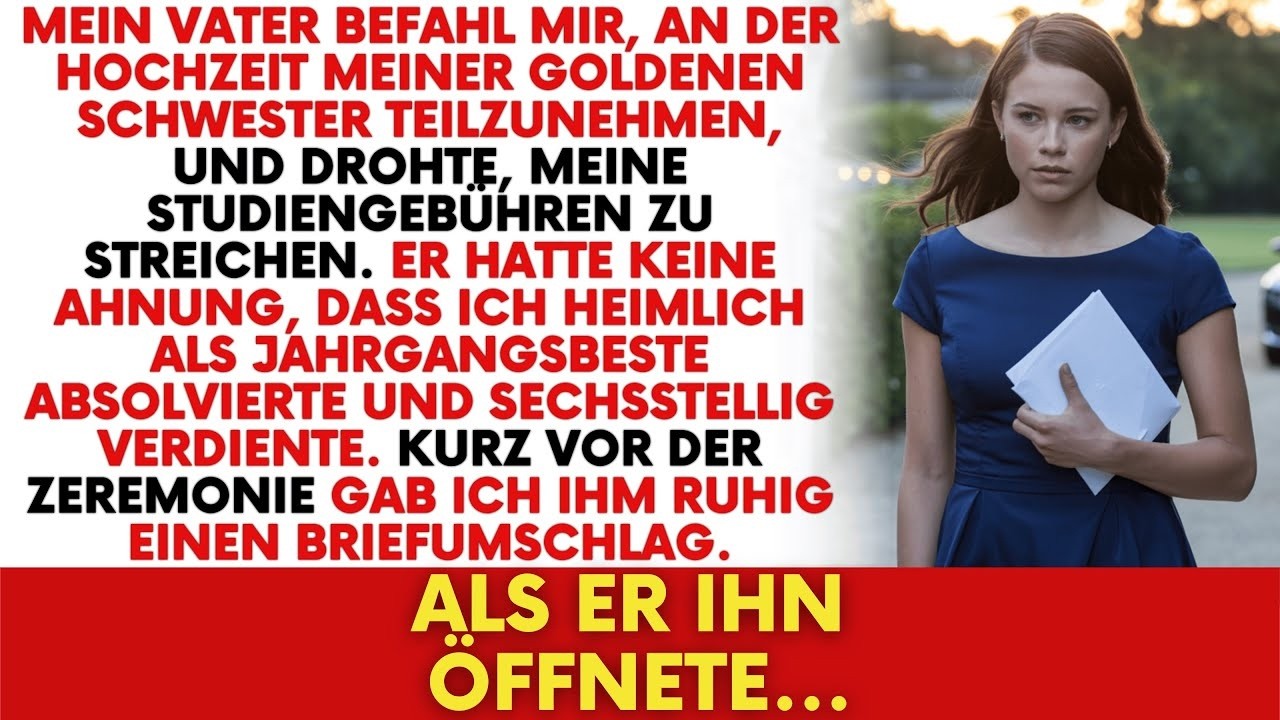 Mein Vater zwang mich, an der Hochzeit meiner goldenen Schwester teilzunehmen – doch dann…