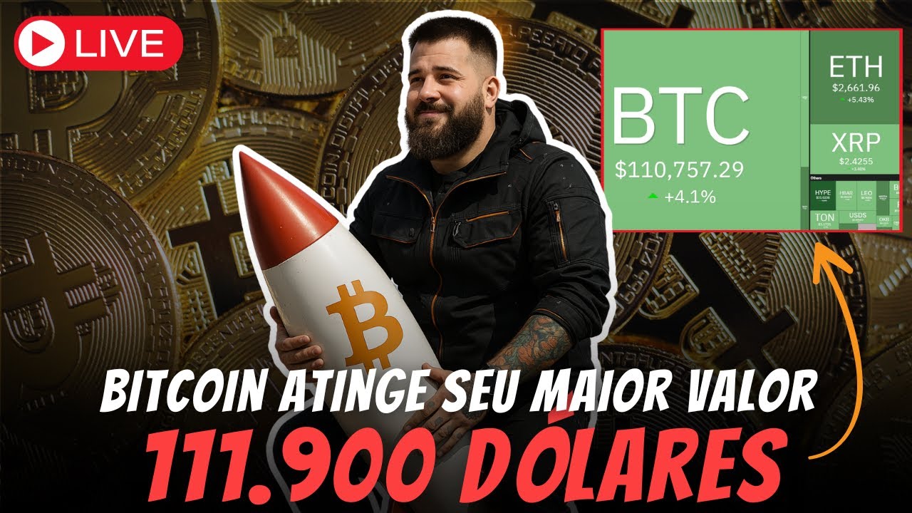 TOPO HISTÓRICO: Bitcoin Atinge seu MAIOR VALOR: 111 MIL DÓLARES! 🚀