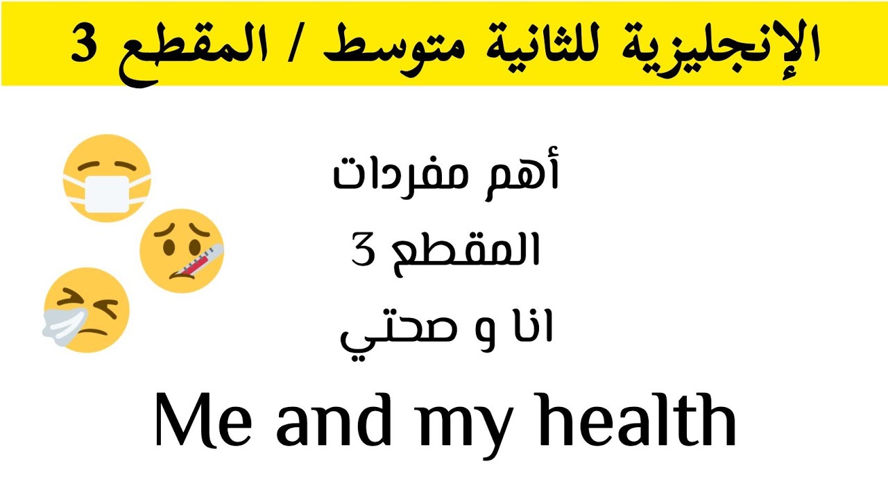 الإنجليزية للثانية متوسط/المقطع3 / أهم المفردات