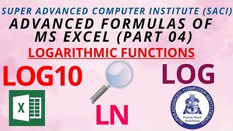 #LogarithmicFunctionsinExcel​ #Log #Log10 #LN #AdvncedExcel