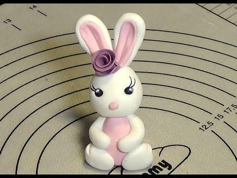 TUTORIAL cute easter bunny girl from marzipan, plasticine/ tutorial iepuras-dragalas de paste