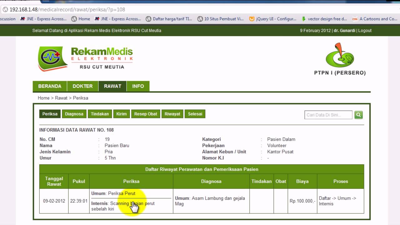 Tutorial aplikasi sistem informasi rekam  medis  elektronik  