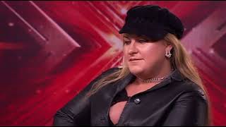 X Factor - Dawn The Jockey looking at her words