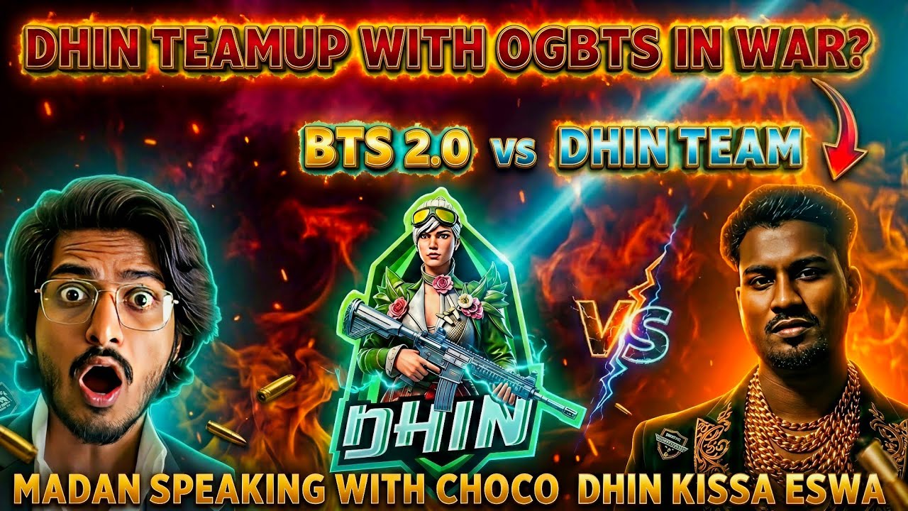DHIN TEAMUP WITH OGBTS IN WAR 🧐 DHIN vs CHOCO 💥 #madan #madanop #bgmi