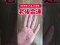 【手相】老後の金運が高い人の吉相を詳しく解説 #shorts #手相