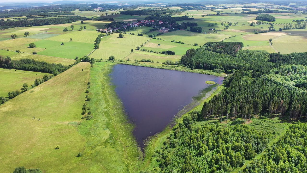 🦆 NABU Schutzgebiet Reichloser Teich Luftaufnahme Windpark