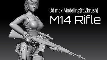 M14 Rifle 3ds max Modeling (ft.Zbrush) #3dsmax#hardsurface#modeling#zbrush