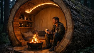 Turning a Massive Tree Log into a High-Tech Modern Shelter – You Have to See the End!