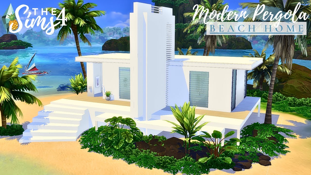 Modern Pergola Beach Home | No CC | Stop Motion | Sims 4 - YouTube