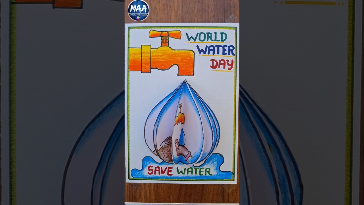 Save Water Project Drawing | World Water Day Drawing #shorts #shortvideo #youtubeshorts #water #art