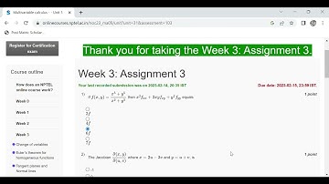 Multivariable calculus Assignment 3 Week 3, 2023 #nptel #nptel2023 #assignment #nptelassignment