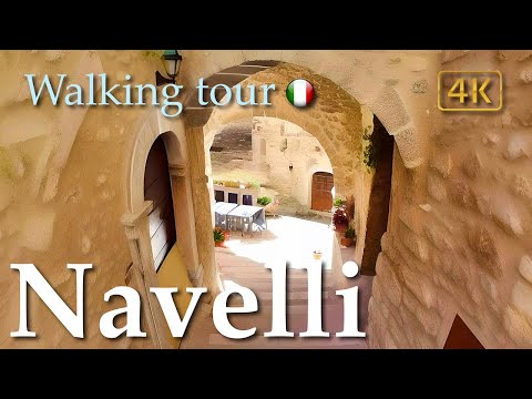 Navelli (Abruzzo), Italy【Walking Tour】History in Subtitles - 4K