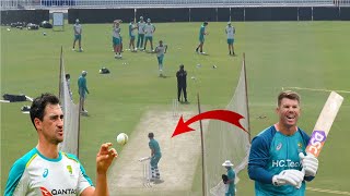 🏏 Mitchell Starc Bowling to David Warner | Net Practice Battle ⚡| WAHJOC Sports