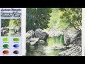 Summer Valley - Drawing Landscape Watercolor (Arches rough. wet-in-wet) NAMIL ART