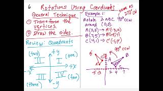 Math 8 Notes 1.6 Rotations Using Coordinates