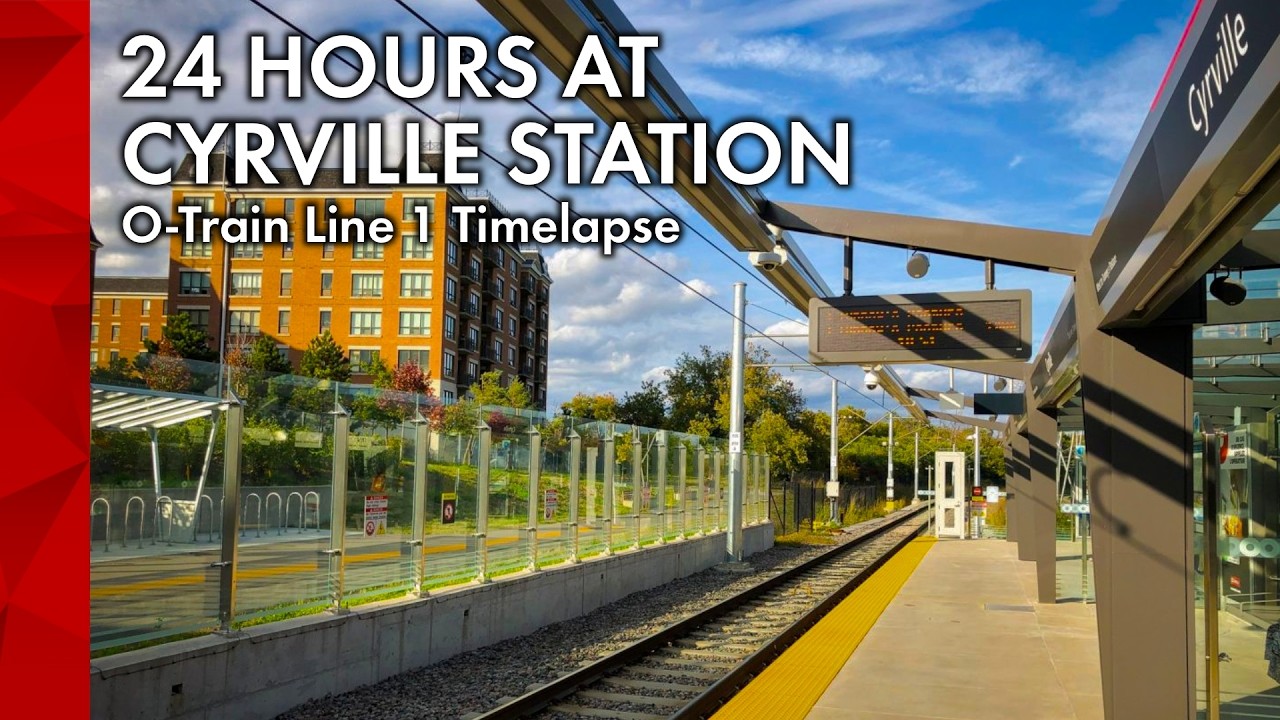 24 Hours at Cyrville Station | O-Train Line 1 Timelapse