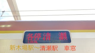 東京メトロ有楽町線・西武有楽町・池袋線各駅停車清瀬行き　新木場駅〜清瀬駅　車窓