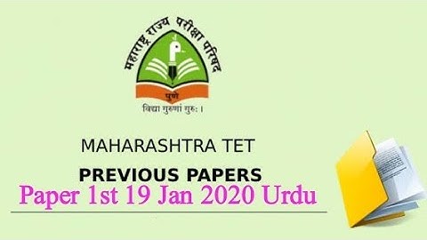 MahaTET Privious Paper 1st 2019 Urdu Part 1