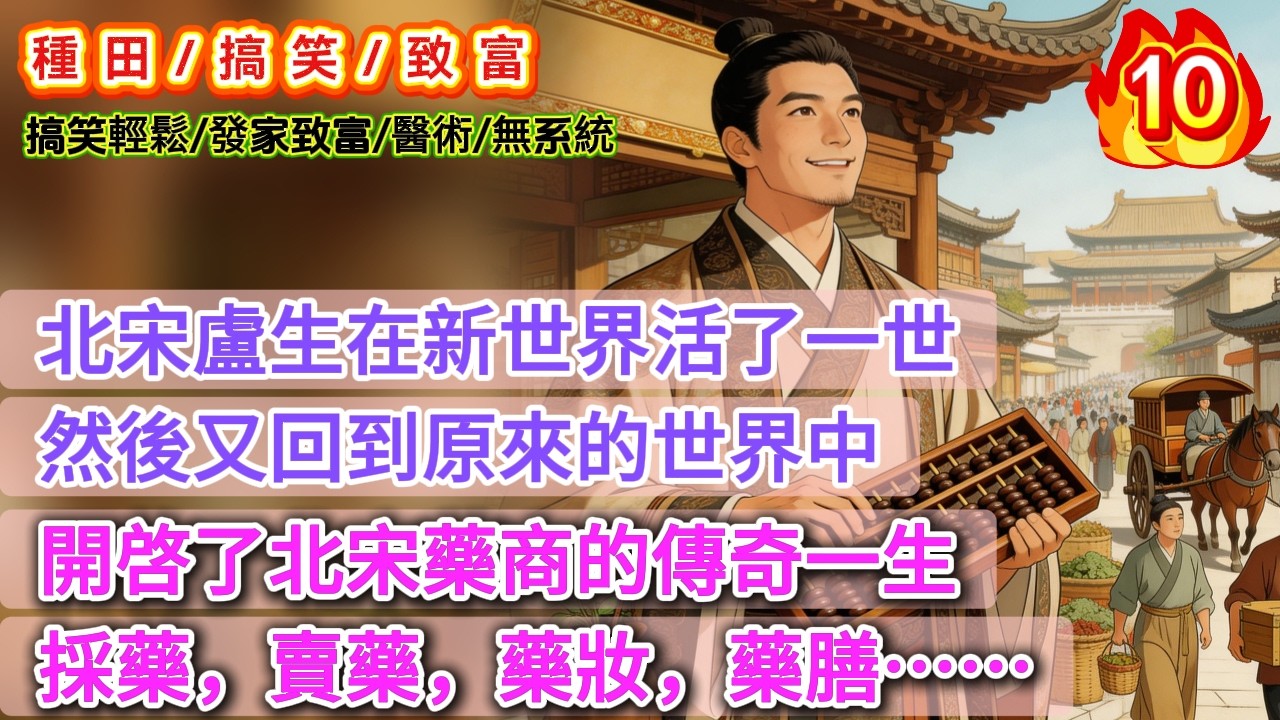 【種田.搞笑】《北宋大藥商10》北宋盧生在新世界活了一世，然後又回到原來的世界中，開啓了北宋藥商的傳奇一生，採藥，賣藥，藥妝，藥膳……   #古言 #搞笑