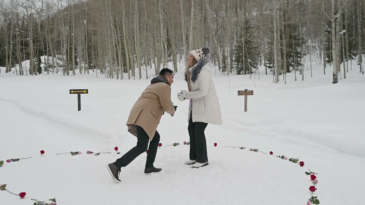 Surprise Winter Proposal in Aspen Colorado