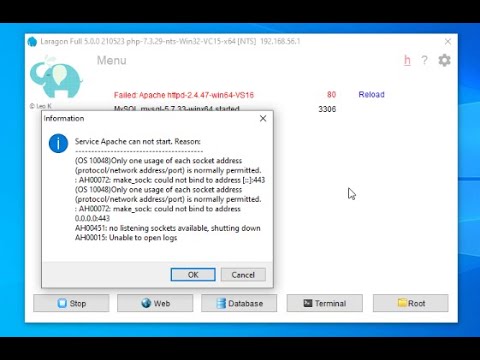 Service Apache can not start - Laragon