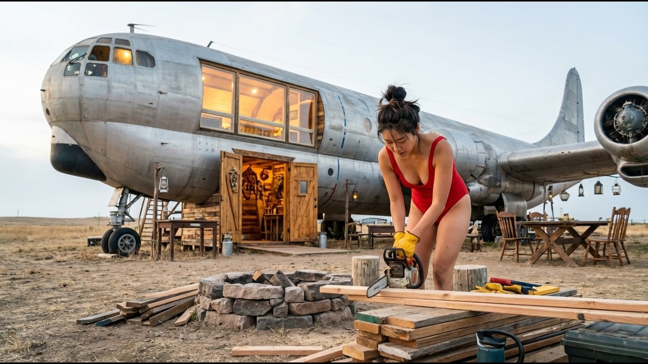 Building a Dream House Inside an Abandoned Boeing C-97 Stratofreighter on a Prairie (ASMR Survival)