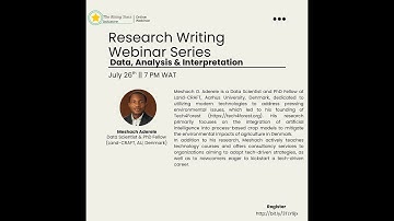 Research Webinar Series || Data, Analysis & Interpretation || Meshach Aderele