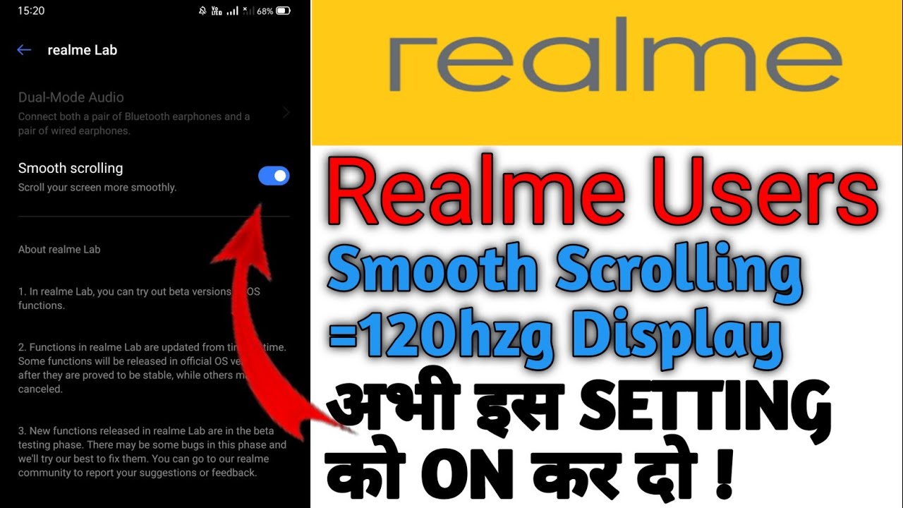 Smooth Scrolling = 120hzg Display !! Realme This Feature🔥😲