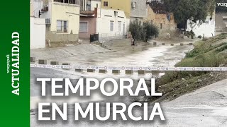 Calles inundadas por las lluvias en Cabezo de Torres Murcia