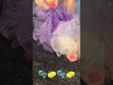 Feet ASMR with crackly, relaxing loofah sounds. 🤩🤩🤩
