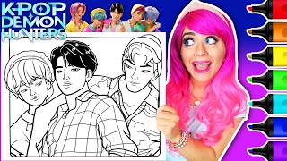Famous Coloring Saja Boys K-Pop Demon Hunters Coloring Page | Jinu, Abby & Baby Saja | Arrtx Oros Markers Wealth