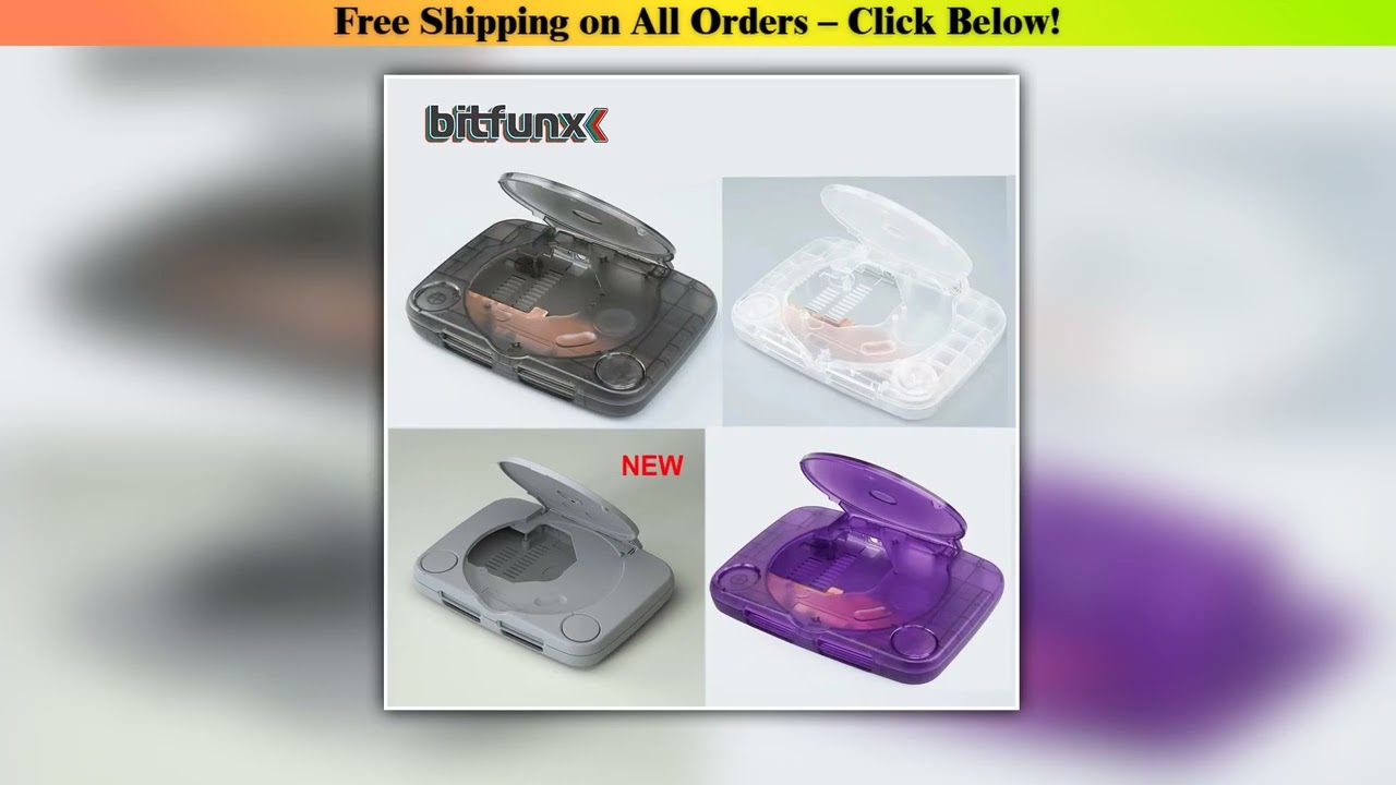 Bitfunx Replacement Shell Transparent Game Console Case Housing Cover for PlayStation PS One PSOne