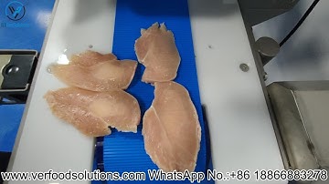VERFOODSOLUTIONS Single Lane Horizontal Slicer Machine Chicken Breast Equal Cutting Test for Ireland